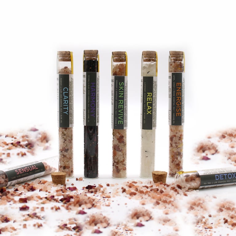 7-Pack Gift Vials - Relaxing Bath Salts - Premium Brand