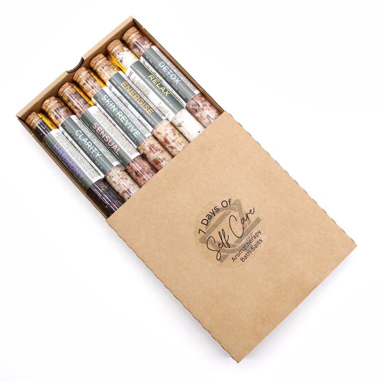 7-Pack Gift Vials - Relaxing Bath Salts - Premium Brand