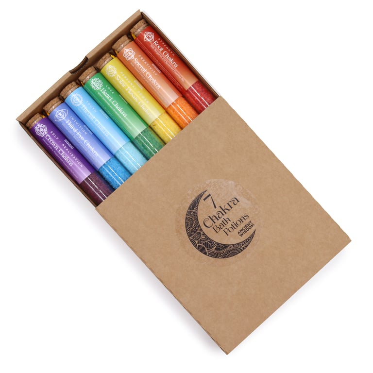 7-Pack Chakra Bath Salts - Rejuvenating Wellness by Serenity Spa Co.