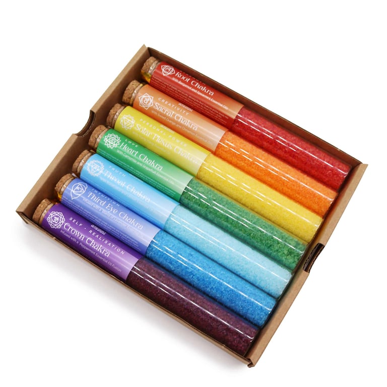 7-Pack Chakra Bath Salts - Rejuvenating Wellness by Serenity Spa Co.