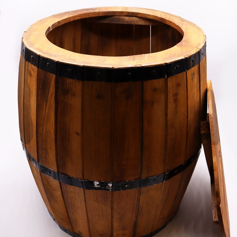 Wooden Beer Barrel Table - Natural Finish - HomeDecorCo.