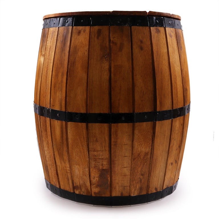 Wooden Beer Barrel Table - Natural Finish - HomeDecorCo.