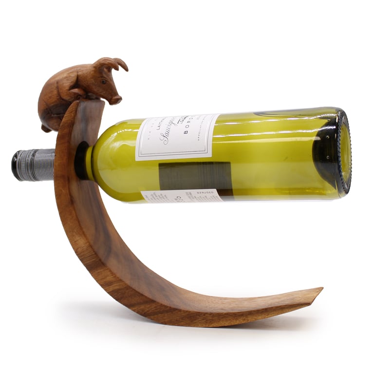 Wine Holder - Pig Shaped Balance Design - Brand Name Here