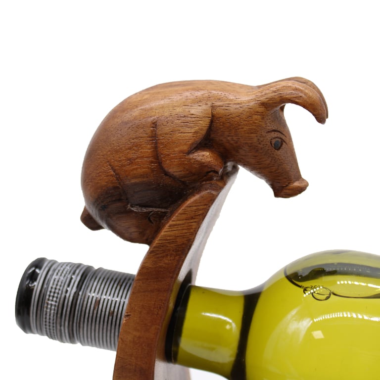 Wine Holder - Pig Shaped Balance Design - Brand Name Here