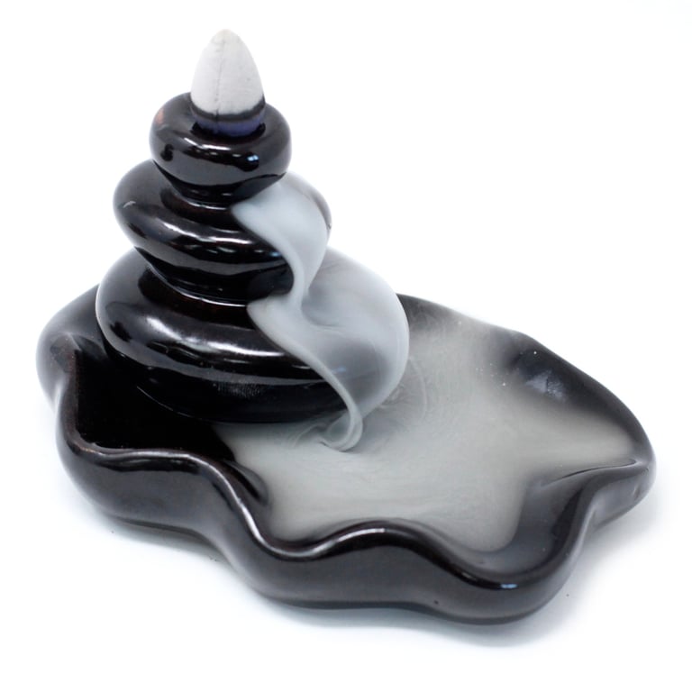 Large Pebbles Back Flow Incense Burner Home Decor Diffuser Holder
