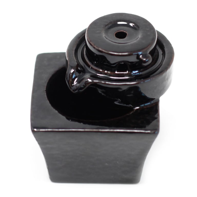 Round to Square Back Flow Incense Burner - Elegant Home & Garden Decor with Unique Aroma Holder