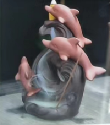 Incense Burner - Dolphin Design - Backflow Model