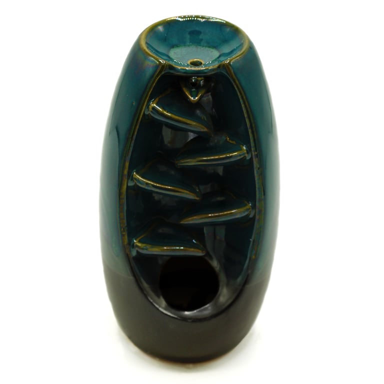 Backflow Serine Oval Cascade Incense Burner - Unique Aromatic Diffuser Holder