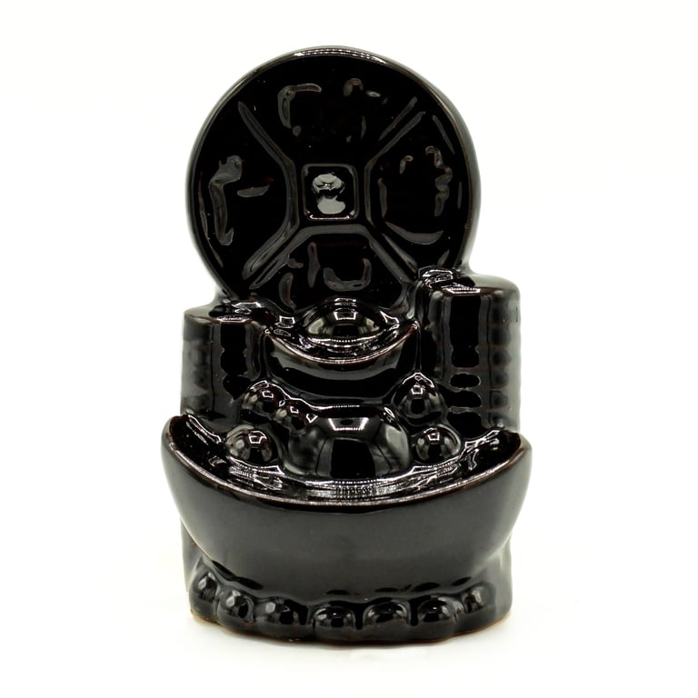 Ancient Chinese Coin Backflow Incense Burner - Unique Oriental Design Holder