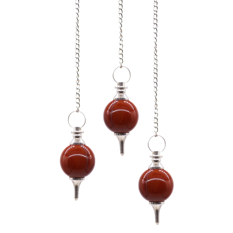 Red Jasper Crystal Sphere Pendulum Healing Pendant Metaphysical Tool