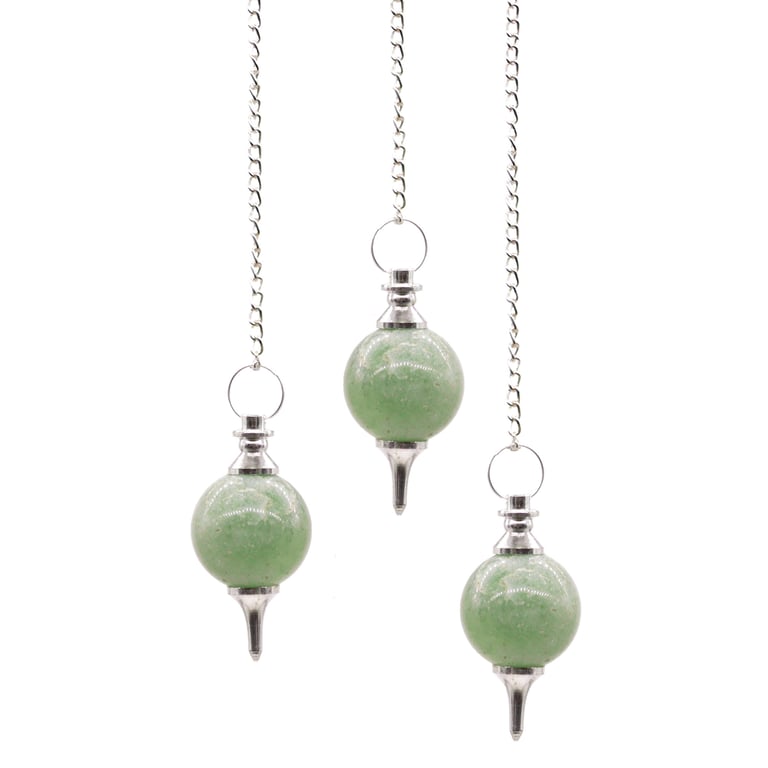 Green Aventurine Crystal Sphere Pendulums - Natural Healing Meditation Aid