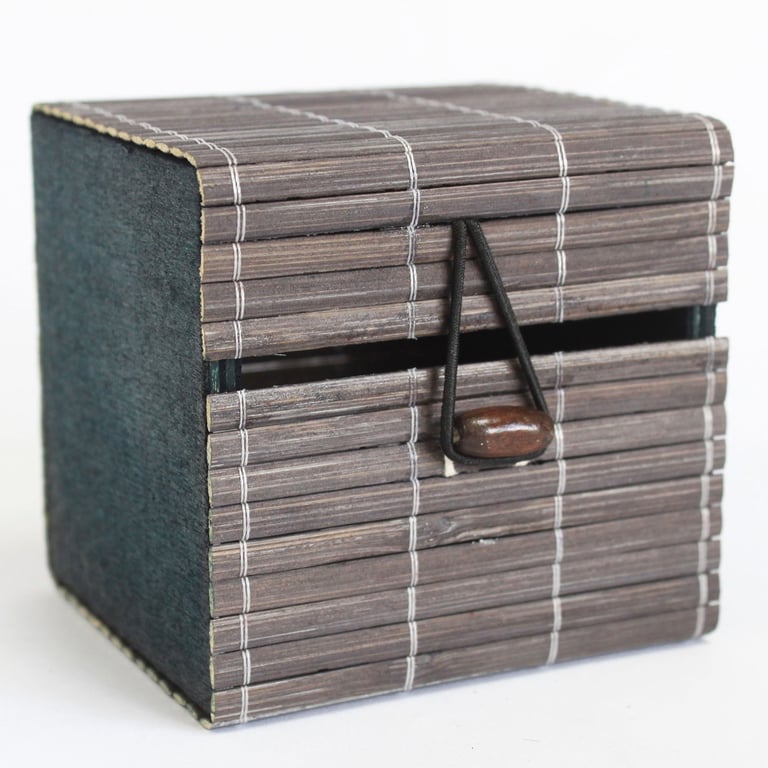 Single Box Slatted Bamboo Storage Container - Eco-Friendly Home Organization Solution