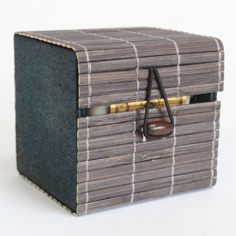 Single Box Slatted Bamboo Storage Container - Eco-Friendly Home Organization Solution