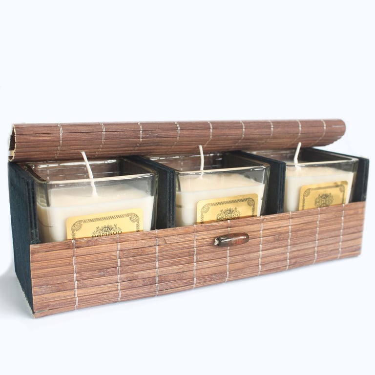 Triple Box Slatted Bamboo Adjustable Eco-Friendly Bed Frame with Natural Wood Foundation