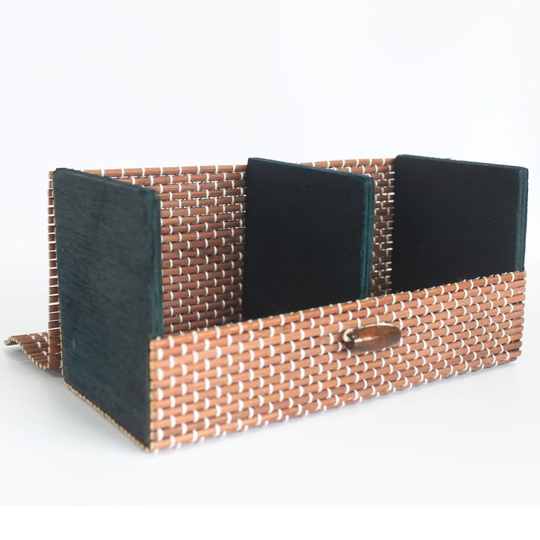 Fine Bamboo Double Box - Eco-Friendly Storage Solution for Home & Kitchen Organization