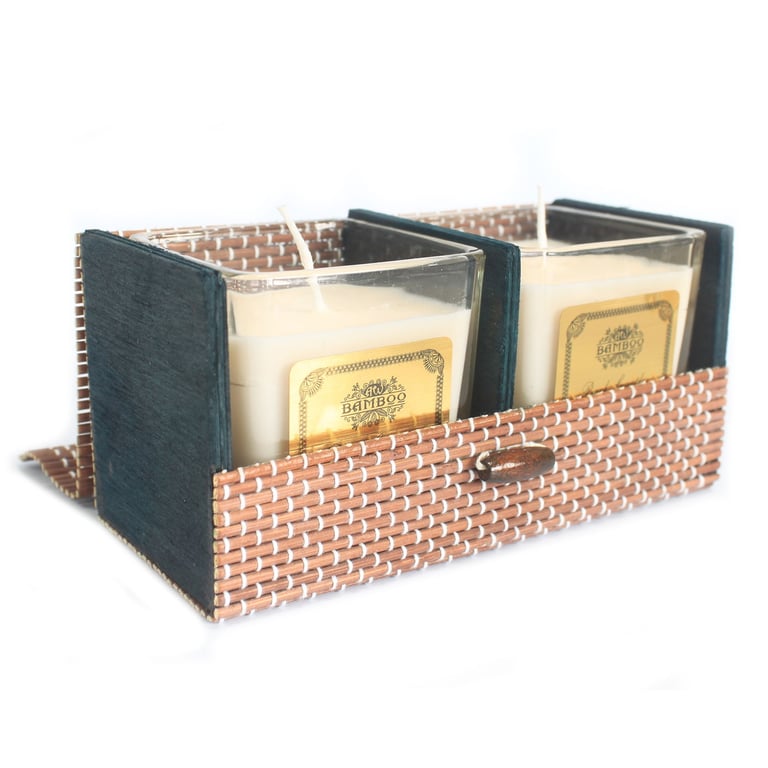 Fine Bamboo Double Box - Eco-Friendly Storage Solution for Home & Kitchen Organization