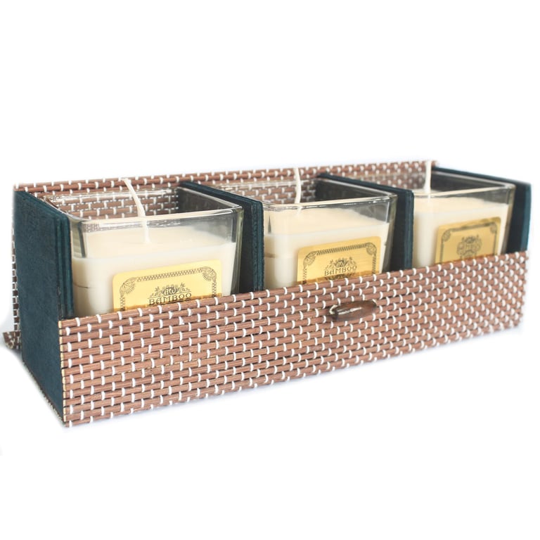 Triple Box Fine Bamboo Storage Units - Eco-Friendly Indoor Furniture