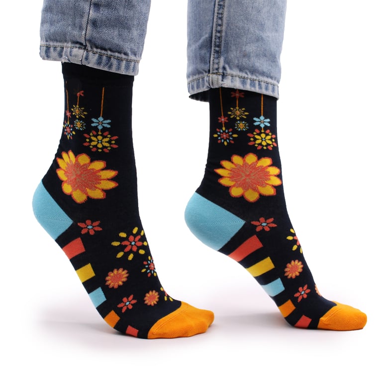Bamboo Socks - Mandala Flowers Pattern by Hop Hare (Small/Medium)