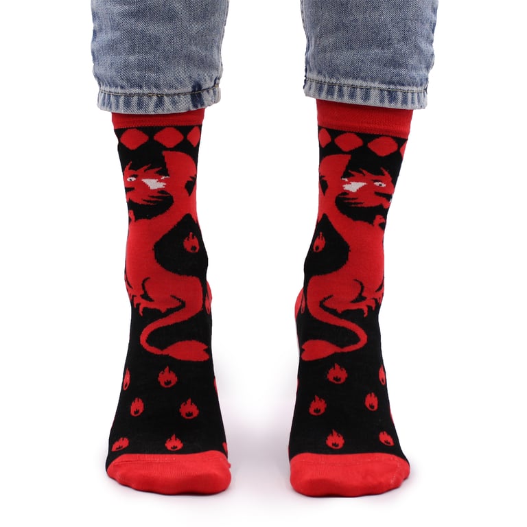 Bamboo Hare Red Dragon Socks - Soft SM Fit Bamboo Fiber Socks