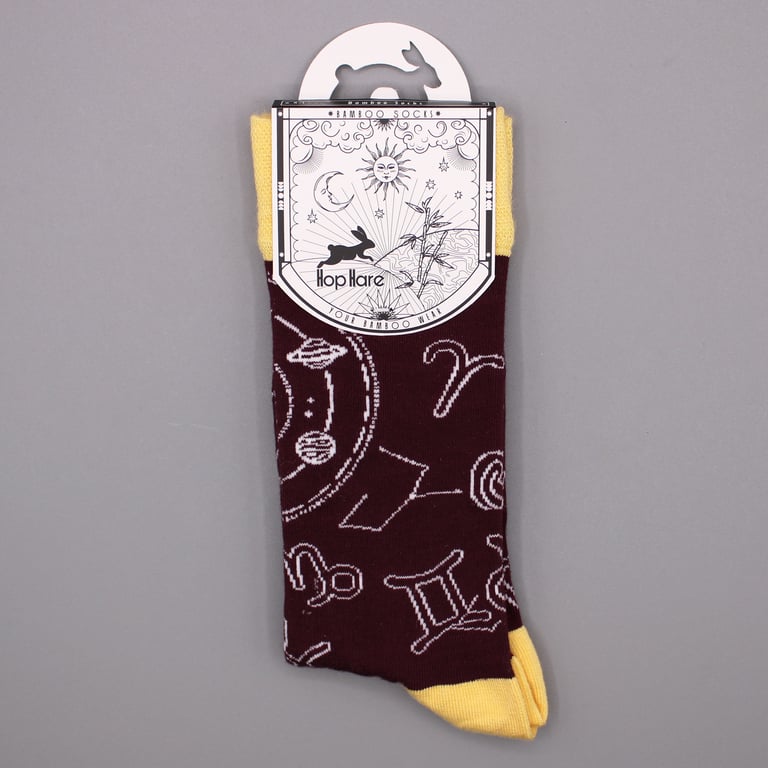 Hop Hare Bamboo Zodiac Socks - Medium/Large Size, Soft Bamboo Fiber Blend