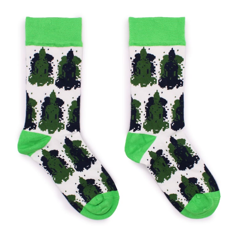 Bali Buddha Hop Hare Bamboo Socks - Sustainable Bamboo Fiber Socks, Small/Medium Size