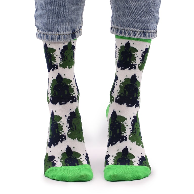 Bali Buddha Hop Hare Bamboo Socks - Sustainable Bamboo Fiber Socks, Small/Medium Size