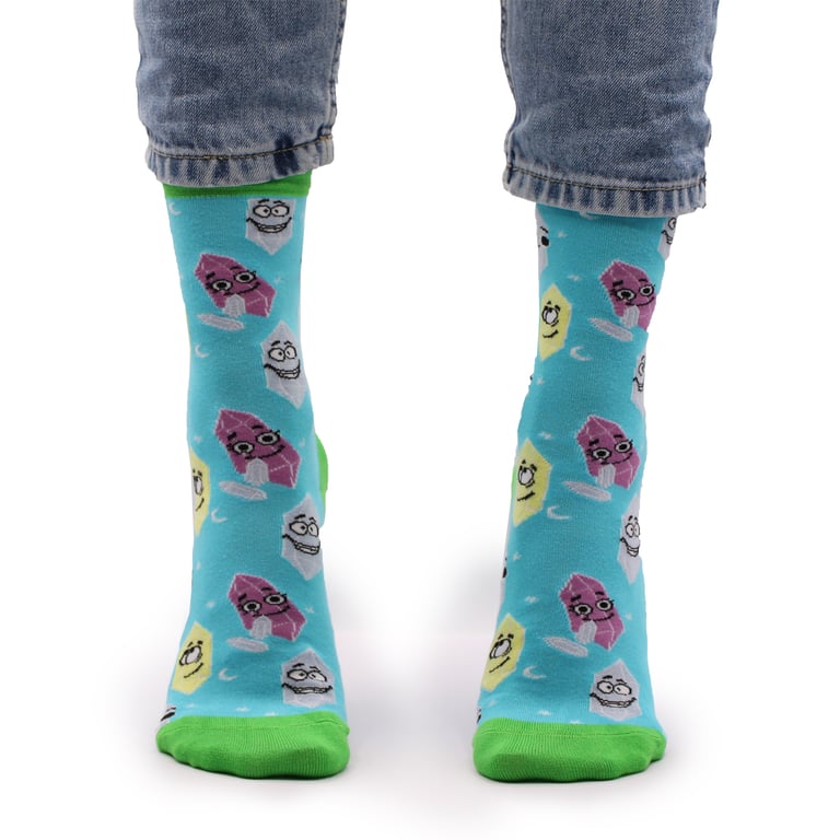 Hop Hare Bamboo Socks - Eco-Friendly Bamboo Fiber Socks with Lucky Gemstones, Small/Medium Size