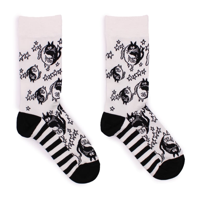 Hop Hare Bamboo Socks - Eco Friendly M/L Size, Ying Yang Patterned Bamboo Fiber Clothing