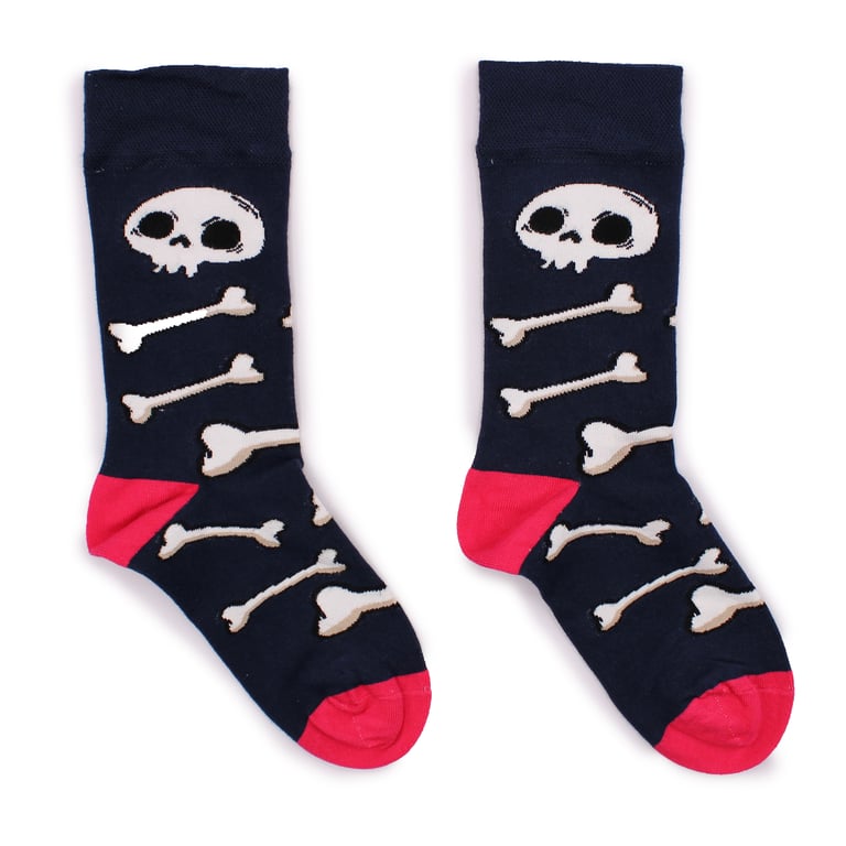 Hop Hare Bamboo Socks - Soft, Breathable Skulls and Bones Design, Small/Medium Fit, Sustainable Bamboo Fibers