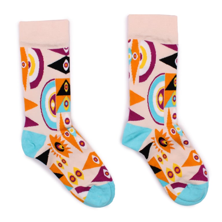 Hop Hare Bamboo Socks Psychedelic Evil Eye Pattern - Soft and Breathable Bamboo Fiber Socks, SM Size