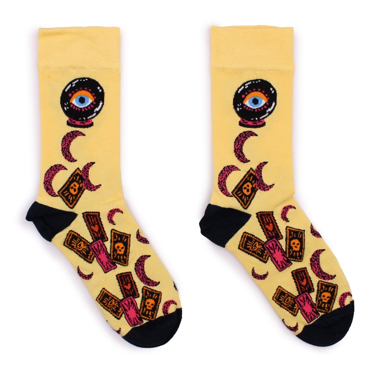 Hop Hare Bamboo Socks - Tarot Card Design, Large Size, Eco-Friendly Bamboo Material