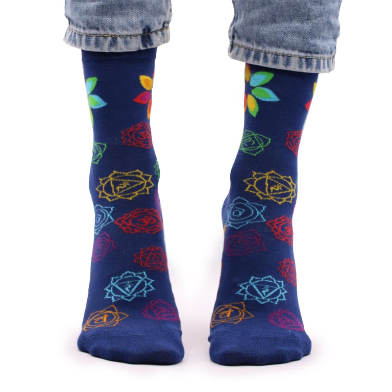 Bamboo Socks Rainbow Chakra Eco-Friendly Women s Hop Hare Socks Size M/L