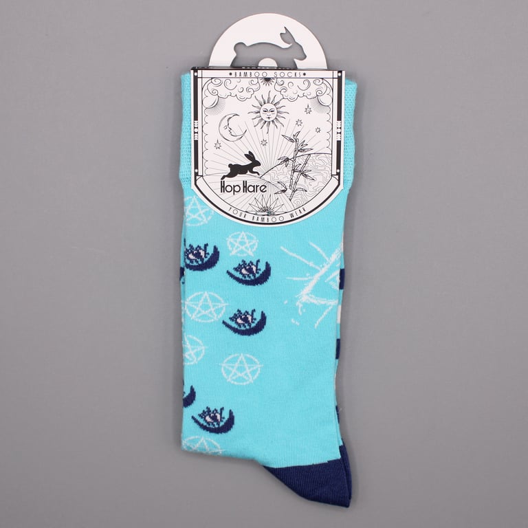 Hop Hare Bamboo Socks - Pentagram and Evil Eye Protection in Soft Bamboo Fiber (SM Size)