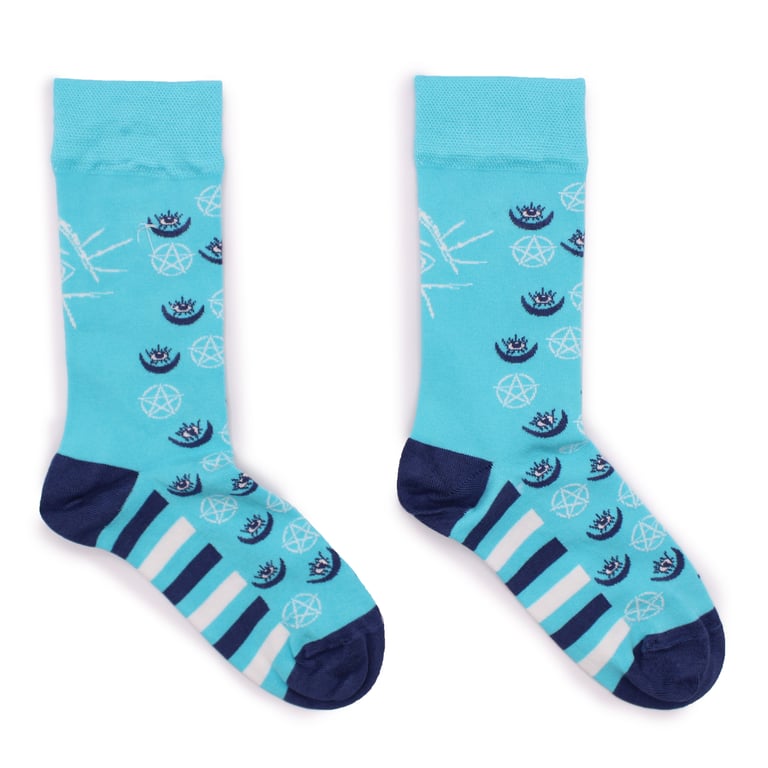 Hop Hare Bamboo Socks - Pentagram and Evil Eye Protection in Soft Bamboo Fiber (SM Size)