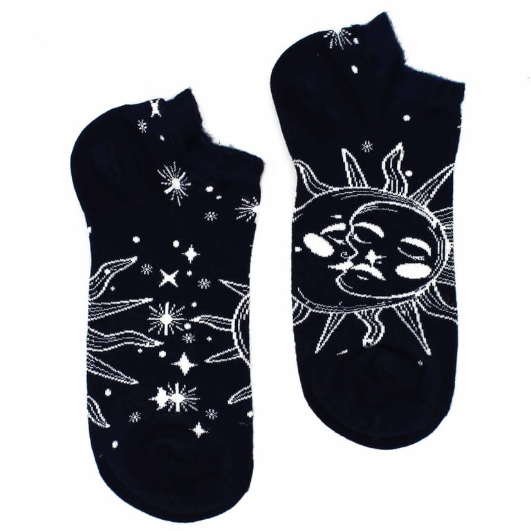 Bamboo Socks - M/L Hop Hare Low-Cut by Sun and Moon, 7.5-11.5 Size, Eco-Friendly Bamboo Construction