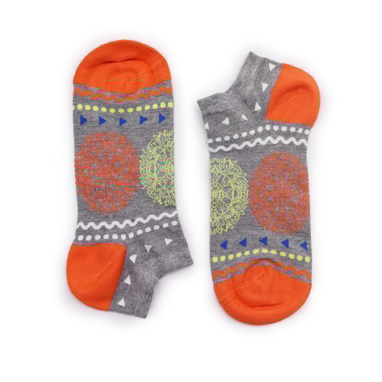 Bamboo Socks - Flowers of Life S/M Low Cut Hare Socks (3.5-6.5)