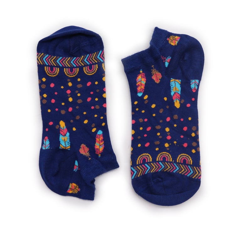 Bamboo Socks - Hop Hare Low Cut Indian Feathers (S/M)