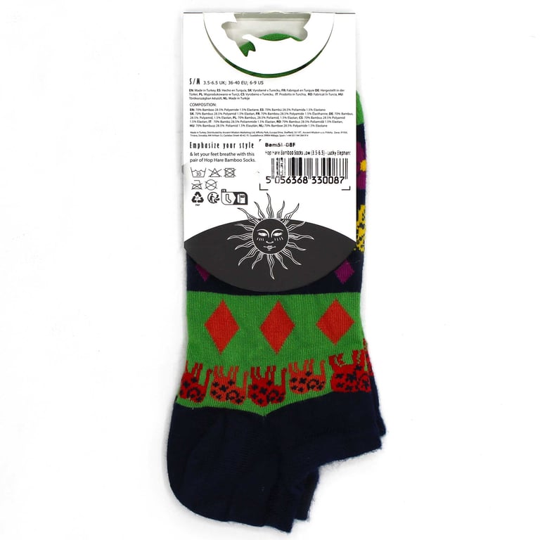 Bamboo Socks - Lucky Elephant Hop Hare SM Low Cut Rabbit Socks