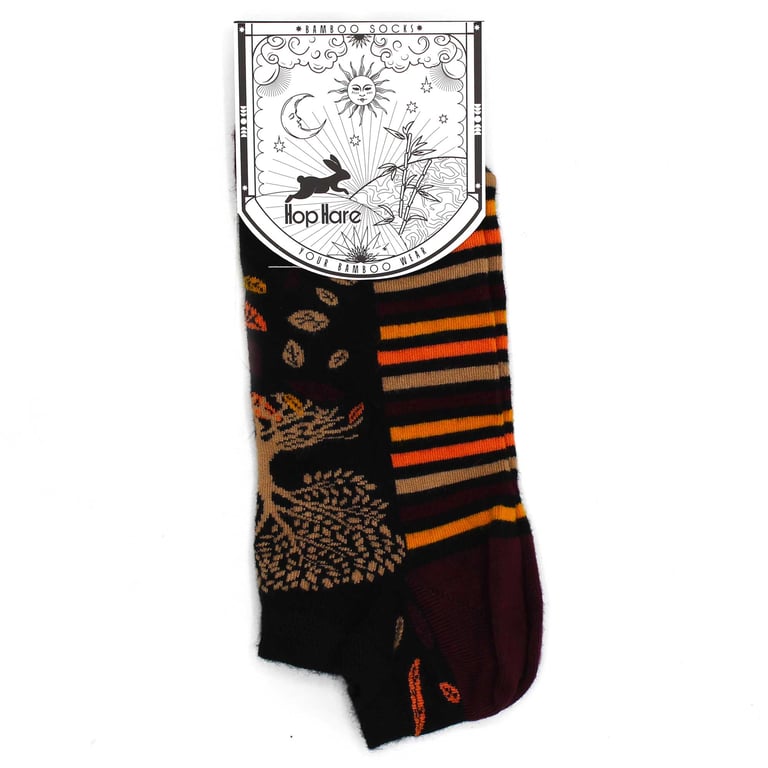 Bamboo Socks Tree of Life Hop Hare Low Cut Eco-Friendly Socks SM Size