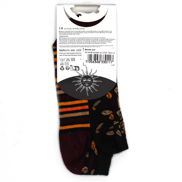 Bamboo Socks Tree of Life Hop Hare Low Cut Eco-Friendly Socks SM Size