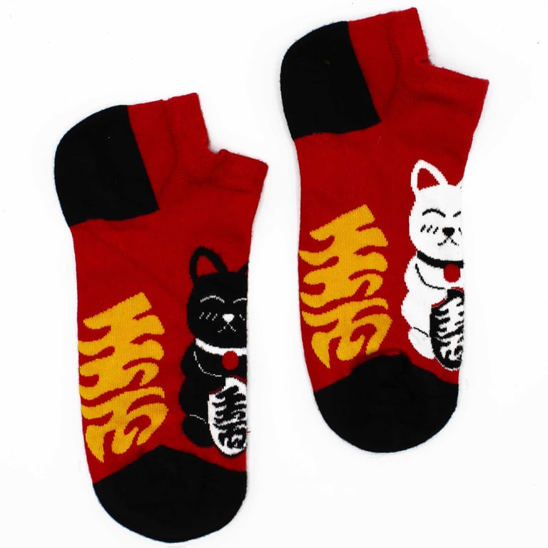 Bamboo Socks - Lucky Cat Hop Hare Low Cut Socks (S/M)