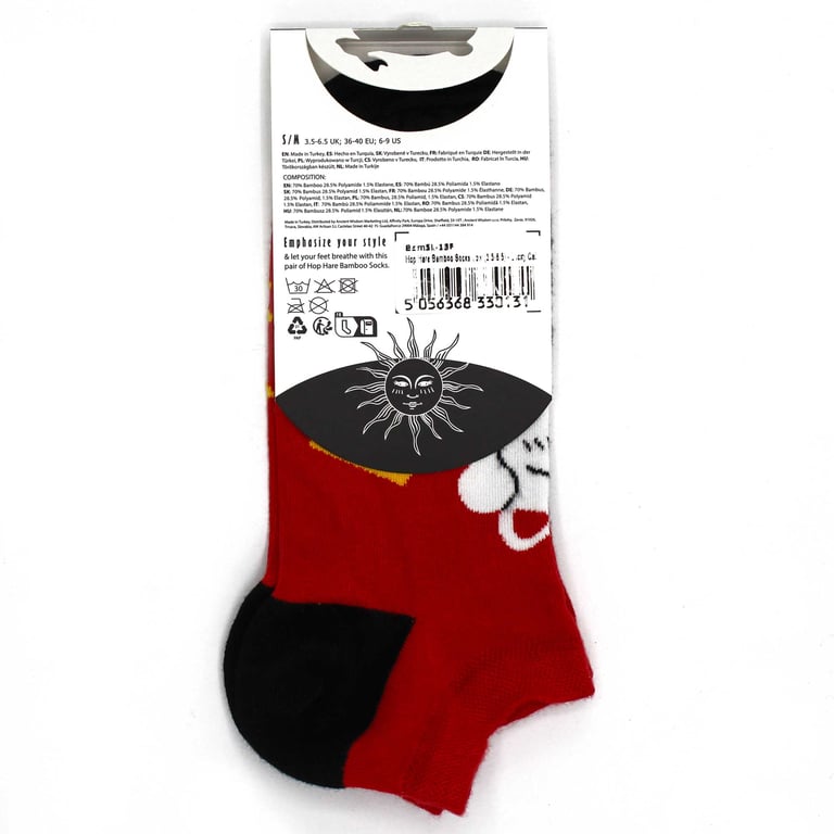 Bamboo Socks - Lucky Cat Hop Hare Low Cut ML Size (7.5-11.5)