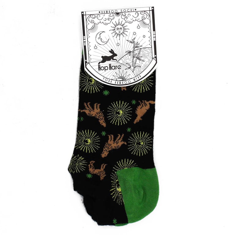 Bamboo Socks by Moonlight Wolfs - ML Size Low Cut Hop Hare Style (7.5-11.5)