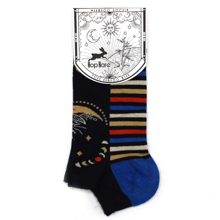 Bamboo Socks by Hop Hare - Lunar Phases Low Arch Support Socks 3.5-6.5 Sizes