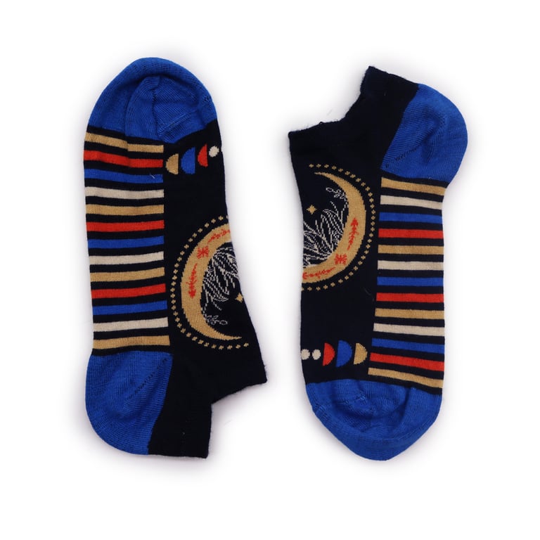 Bamboo Socks by Hop Hare - Lunar Phases Low Arch Support Socks 3.5-6.5 Sizes