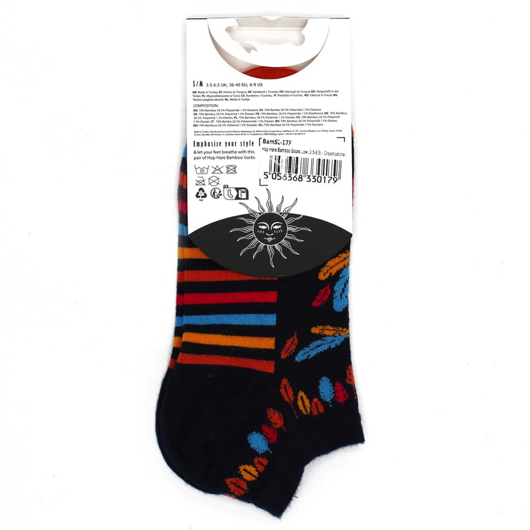 Bamboo Socks - Dreamcatcher Hop Hare Low Rise Socks for Men (SM)