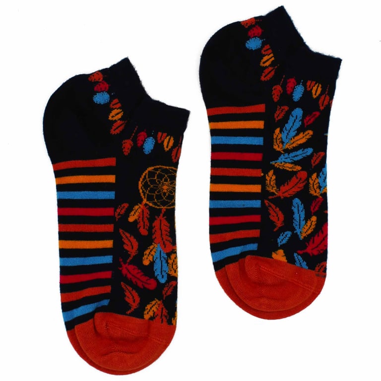 Bamboo Socks - Dreamcatcher Hop Hare Low Rise Socks for Men (SM)