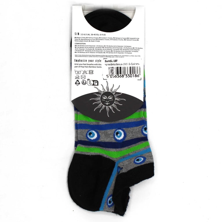 Bamboo Socks Low - Evil Eye & Hamsa Protection Mens Womens Hop Hare Design