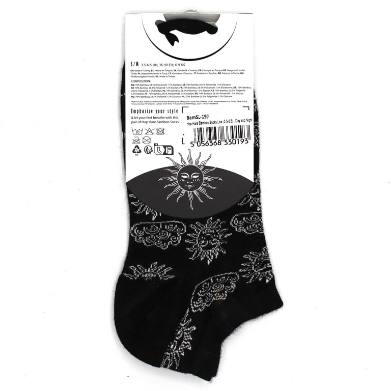 Bamboo Socks by Hop Hare - Low Cut Day and Night Wear, Soft & Breathable for Men (3.5-6.5)