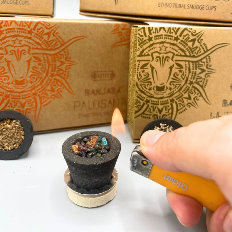 Banjara Frankincense Smudge Cup - Sacred Space Purification & Wellness Tool
